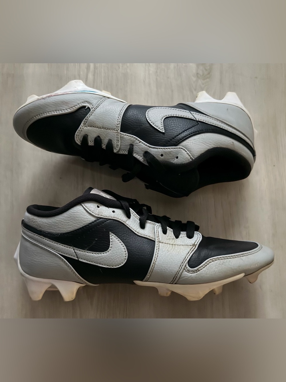 Nike Air Jordan Retro 1 Low TD Football Cleats Shadow 2.0 Gray Sz 10 *See Pics